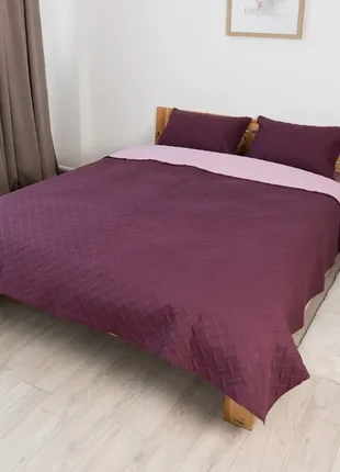 Покривало теп "vintage" 220*240 см 1шт наволочка 50*70 см 2шт бордовй вінтаж