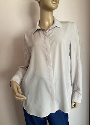 Базовая нюдовая рубашка свободного фасона/ s- m/brend h&amp;m