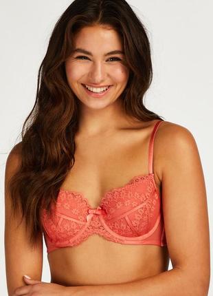 Бюст бюстгалтер hunkemoller кораловий класичний без пушапу 70е 70с2 фото