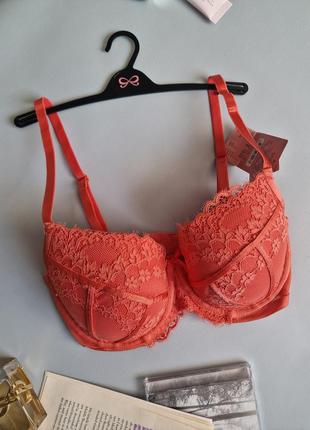 Бюст бюстгалтер hunkemoller кораловий класичний без пушапу 70е 70с5 фото