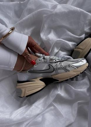 Кроссовки jordans nike v2k runtekk sneakers black metallic silver