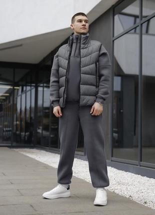 Серый мужской жилет pobedov puffer