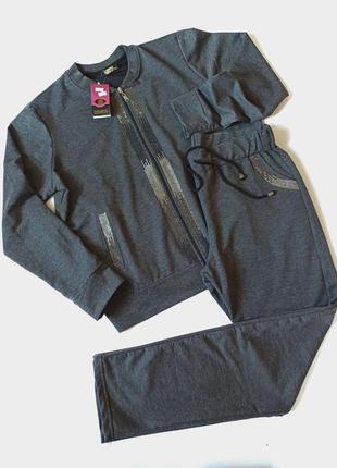 ‼️розпродаж‼️батальний трикотажний костюм жіночий, туреччина, 5xl(54р)