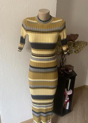 Платье резинка миди от h&m xs