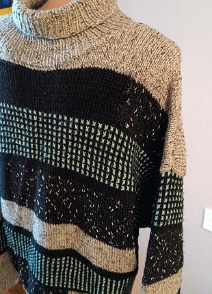 Шикарний вовняний  светр handmade ірландія2 фото