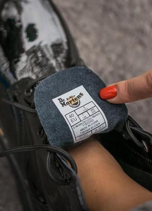 Dr martens jadon black ботинки жіночі мартінс жадон лаковані, женские ботинки доктор мартинс демисезонные, ботинки весна-осень мартинс лак9 фото