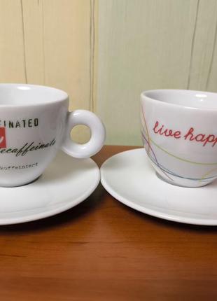 Чашки капучино с блюдцем итальянский бренд illy 120 мл