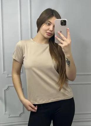 🎀 розпродаж базова футболка стильна бежева хс 🎀