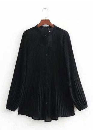 Подовжена сорочка zara блуза шифонова плісирована