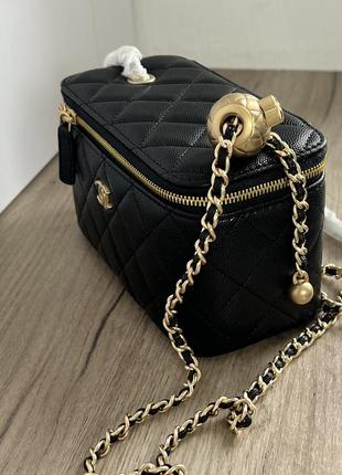 Сумка chanel classic black lambskin anello crush vanity bag (без ручки)2 фото