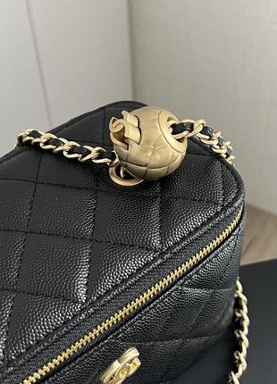 Сумка chanel classic black lambskin anello crush vanity bag (без ручки)6 фото