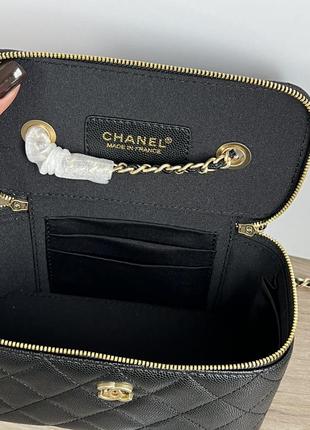 Сумка chanel classic black lambskin anello crush vanity bag (без ручки)7 фото