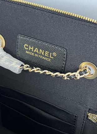 Сумка chanel classic black lambskin anello crush vanity bag (без ручки)8 фото