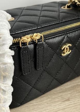 Сумка chanel classic black lambskin anello crush vanity bag (без ручки)5 фото