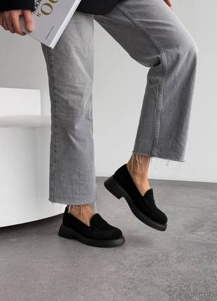 В наличии лоферы натур замш черные 23 24,5 25 26