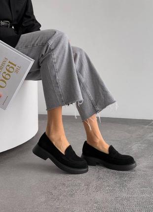 В наличии лоферы натур замш черные 23 24,5 25 26