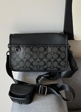 Брендова чоловіча шкіряна сумка coach