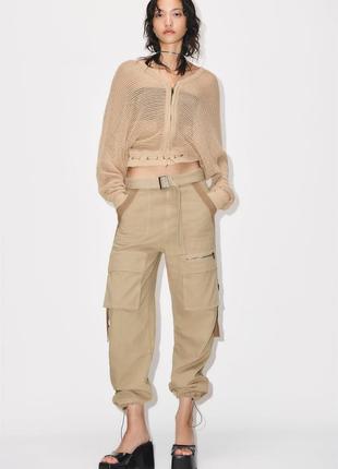 Штани карго з декоративними стрічками