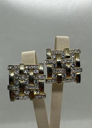 Серьги клипсы винтаж бижутерия