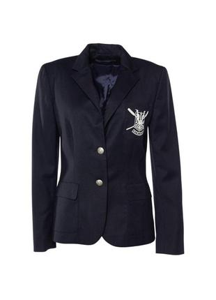 Блейзер женский ralph lauren navy blue wool rowing club embroidered m size