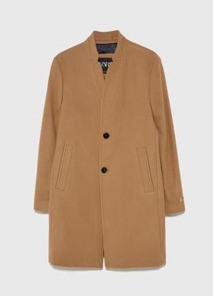 Zara мужское пальто тренч кемэл шерстяное пальто шерсть