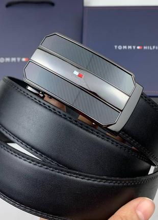 Мужской ремень mommy hilfiger черный на подарок