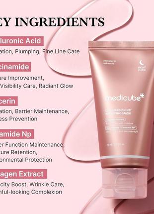 Зміцнювальна нічна маска для обличчя з колагеном medicube - collagen night wrapping mask - 75ml