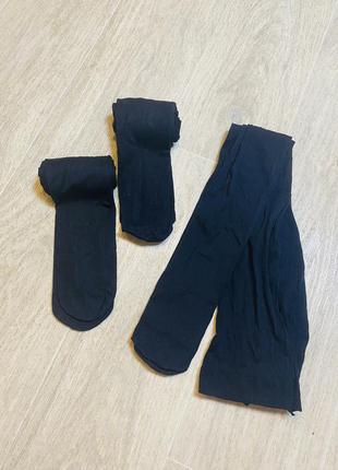 Дитячі капронові колготи для дівчинки 128 см в чорному кольорі