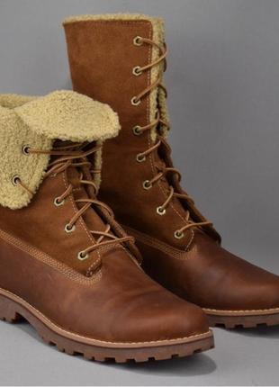 Теплі зимові фірмові чоботи черевики на овчині timberland lilla roll top waterproof непромокаючі 39-40 р.