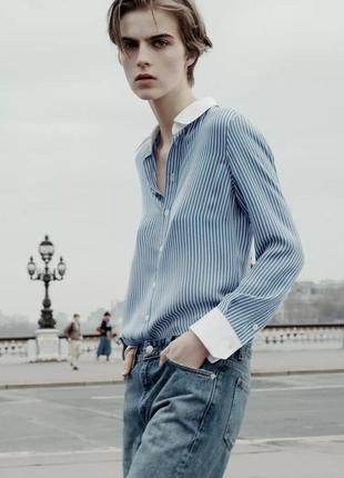 Смугаста шовкова сорочка zw collection