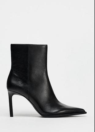 Шкіряні черевики zara черевики чорвники на підборах
