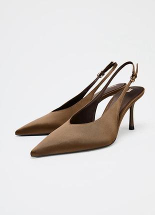 Туфли zara атласные туфли лодочки 35/42