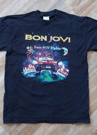 Футболка мерч bon jovi one crazy night vintage 2001