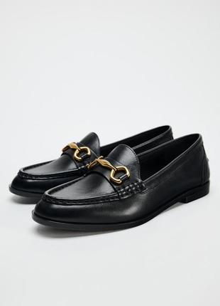 Нові шкіряні лофери ( туфлі , балетки ) zara 36 р, 37 р, 38 р, 39 р