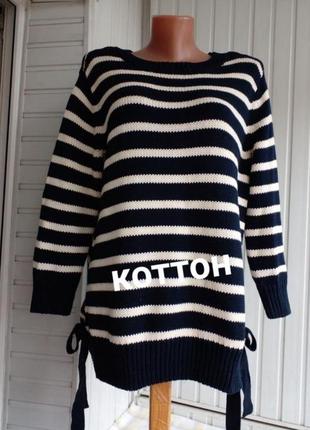 Коттоновый свитер джемпер большого размера батал