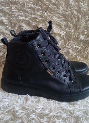 Демісезонні шкіряні ботинки ecco оригінал