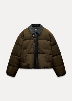 Zara стьобана куртка анорак, короткий пуховик, курточка, вітровка, бомбер