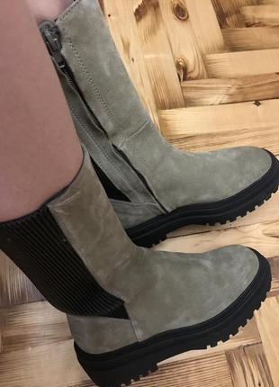 Черевики zara, натуральний замш, розмір 37 маломерят