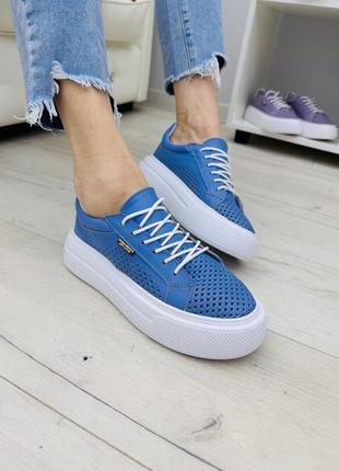 Кеды натуральная кожа перфорация