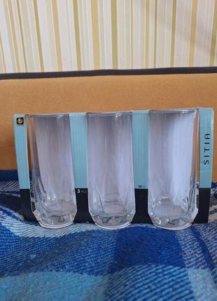 Набір стаканів склянок високих