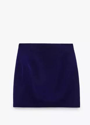 Велюровые бархатная юбка zara