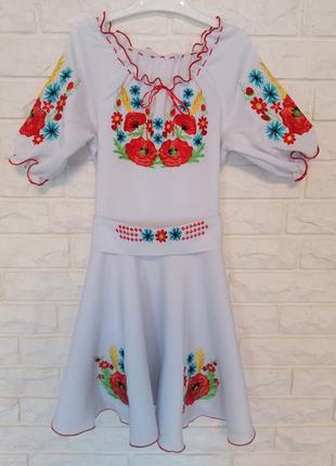 Вишиванка, сукня вишита, плаття вишиванка на 7-8 років