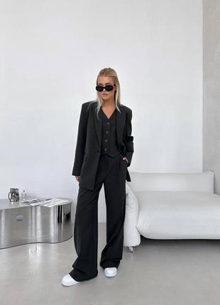Трендовый женский костюм тройка - пиджак, жилет и брюки kd-102