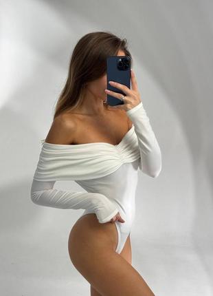 3 кольори❗️ женский боди с открытыми плечами