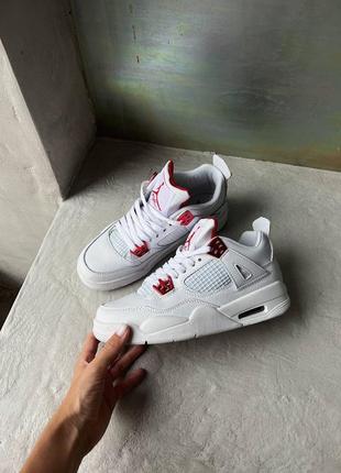 Кроссовки nike air jordan 4 white/red