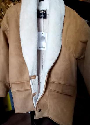 Дубленка удлиненная pull & bear.