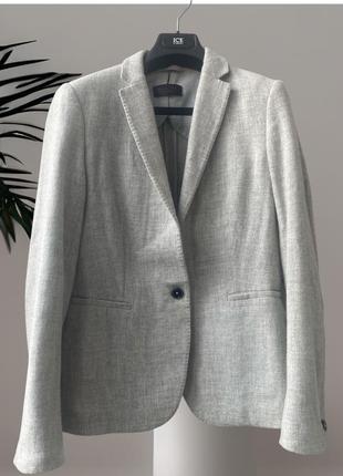 Massimo dutti arket пиджак шерсть альпака серый