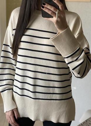 Светр у смужку, zara базовий свитер кофта
