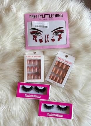 Накладные ресницы, ногти 💓 набор ✨ prettylittlething 😍