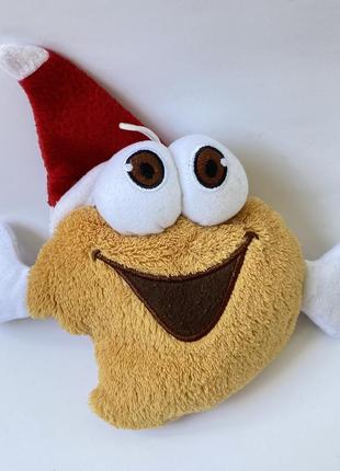 М'яка іграшка-смайл смайлик у новорічній шапці emoji